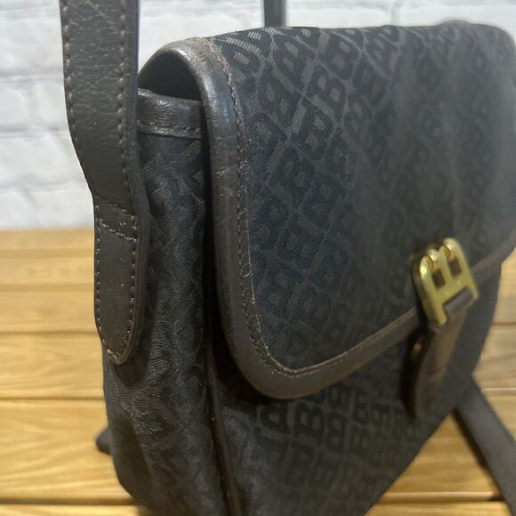 BALLY  Italy Monogram Canvas Leather Shoulder Crossbody Bag - Picture 5 of 14